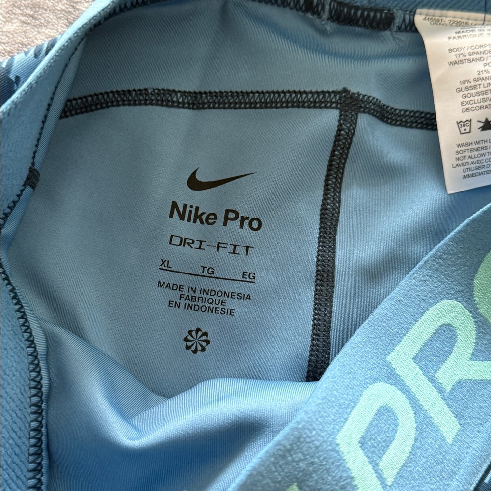 Nike Pro Light Blue Dri-FIT Shorts - Picture 2 of 8